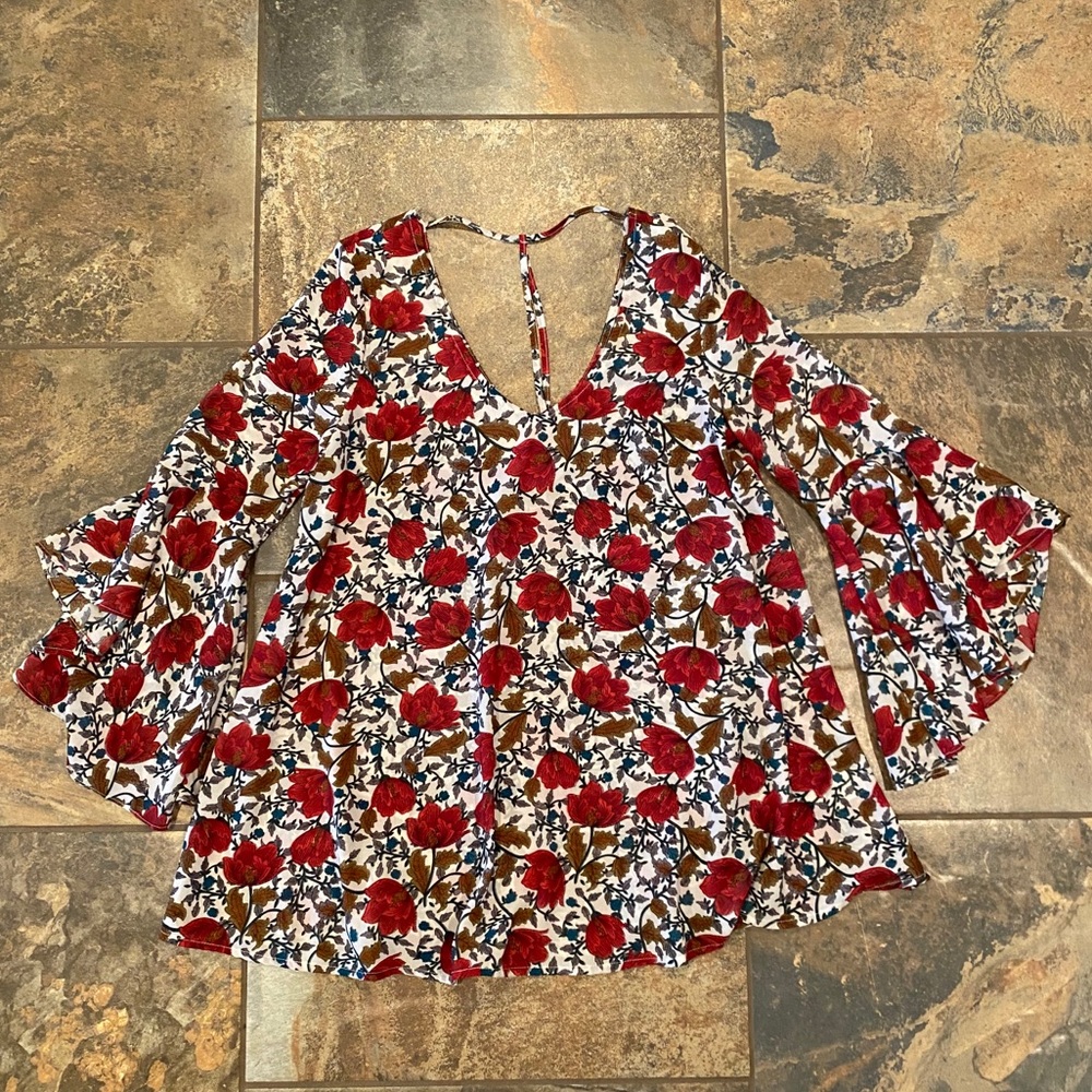 Sheer Floral Blouse
